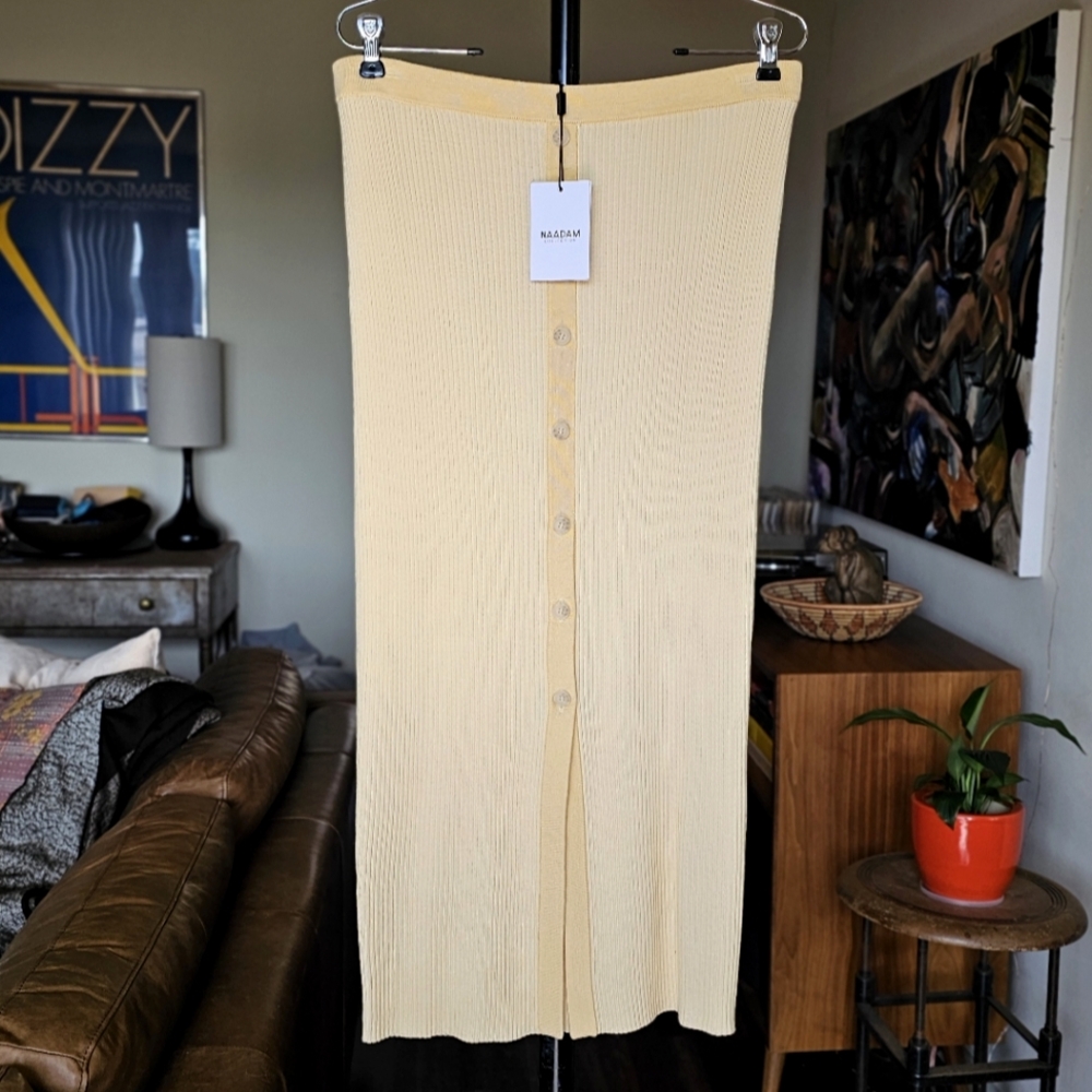 NAADAM Ribbed‎ Knit Midi Skirt